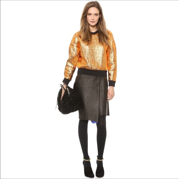 3.1 Phillip Lim Metallic Cropped Sweatshirt XS NWT - Picture 2 of 8